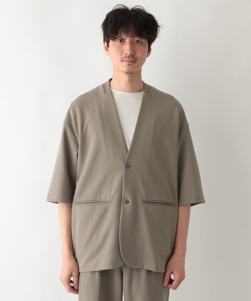 GLOBAL WORK（グローバルワーク）の「ジョーゼット半袖カーデジャケット/267259（カーディガン/ボレロ・メンズ・ネイビー/チャコール/グレー系2・SMALL/MEDIUM/LARGE）」の5枚目の写真