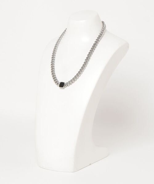 gossip！ロサンゼルス（ゴシップロサンゼルス）の「ブラックスクエア　チェーンネックレス（ネックレス・レディース・ゴールド/シルバー・FREE）」の3枚目の写真