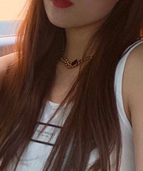 gossip！ロサンゼルス（ゴシップロサンゼルス）の「ブラックスクエア　チェーンネックレス（ネックレス・レディース・ゴールド/シルバー・FREE）」の4枚目の写真