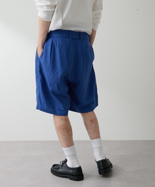CIAOPANIC TYPY（チャオパニックティピー）の「▽【セットアップ対応】綿麻ベルテッドワイドタックショーツ（その他パンツ・メンズ・ブラウン/ブルー・M/L）」の7枚目の写真