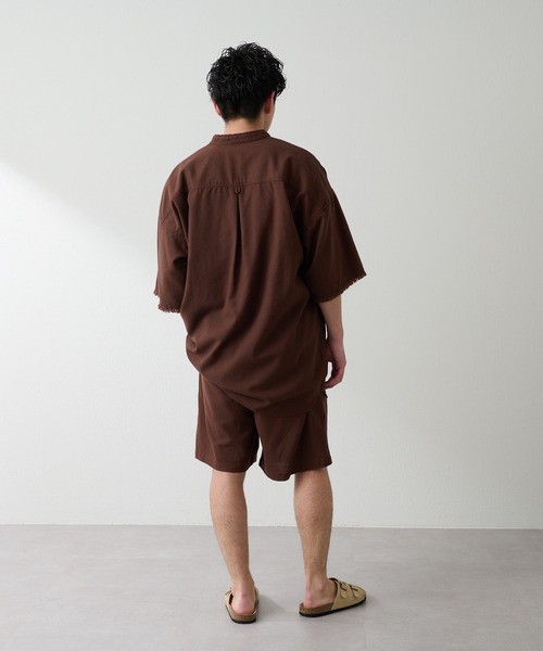 CIAOPANIC TYPY（チャオパニックティピー）の「▽【セットアップ対応】綿麻ベルテッドワイドタックショーツ（その他パンツ・メンズ・ブラウン/ブルー・M/L）」の16枚目の写真