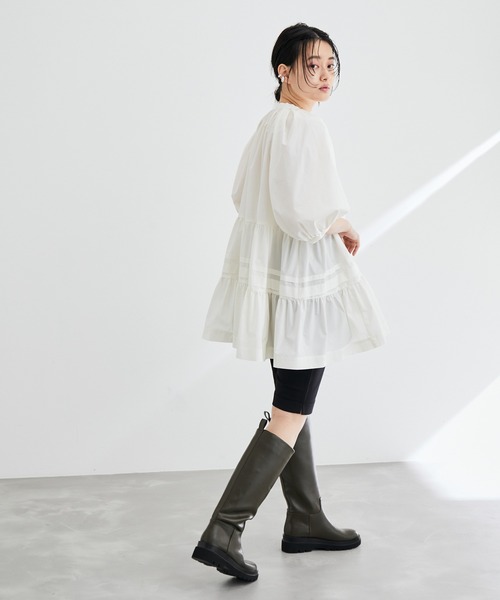 ADAM ET ROPE'(アダムエロペ)の「タイプライターティアードブラウス(シャツ/ブラウス・レディース・ホワイト/ブラック・FREE)」の13枚目の写真