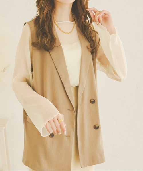 Ambre Neige(アンブルネージュ)の「キャミ付きシアーブラウス/【WEB/EC限定商品】(シャツ/ブラウス・レディース・ブラック/オレンジ/アイボリー/モカ/ダークブラウン・FREE)」の20枚目の写真