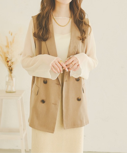 Ambre Neige(アンブルネージュ)の「キャミ付きシアーブラウス/【WEB/EC限定商品】(シャツ/ブラウス・レディース・ブラック/オレンジ/アイボリー/モカ/ダークブラウン・FREE)」の21枚目の写真