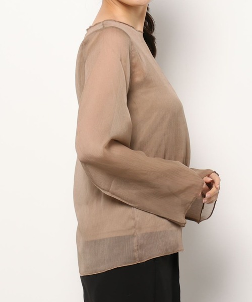 Ambre Neige(アンブルネージュ)の「キャミ付きシアーブラウス/【WEB/EC限定商品】(シャツ/ブラウス・レディース・ブラック/オレンジ/アイボリー/モカ/ダークブラウン・FREE)」の13枚目の写真