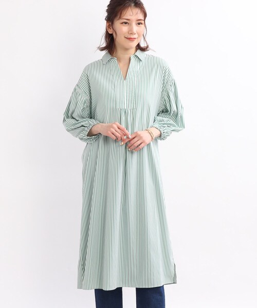SHOO・LA・RUE(シューラルー)の「◆【マシンウォッシャブル】カフタン風シャツワンピース(ワンピース・レディース・ブラック系2/レッド系4/ブルー系2/グリーン系その他4・00)」の5枚目の写真