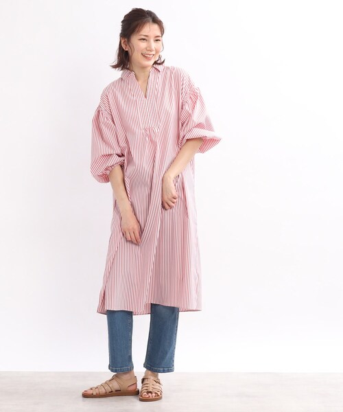 SHOO・LA・RUE(シューラルー)の「◆【マシンウォッシャブル】カフタン風シャツワンピース(ワンピース・レディース・ブラック系2/レッド系4/ブルー系2/グリーン系その他4・00)」の20枚目の写真