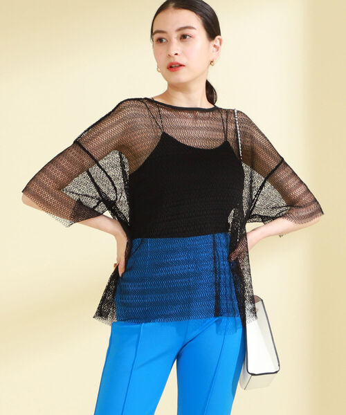 Ray BEAMS レイビームス ミックスメッシュハーフスリーブTシャツF　美品 Ray BEAMS レイビームス ミックスメッシュハーフスリーブTシャツ