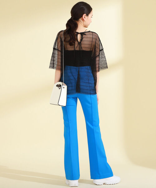 Ray BEAMS（レイビームス）の「Ray BEAMS / ミックスメッシュ ハーフスリーブ Tシャツ（Tシャツ/カットソー・レディース・ブラック/ベージュ/ケリー・ONE SIZE）」の7枚目の写真