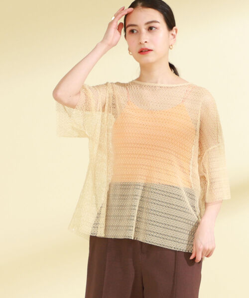 Ray BEAMS レイビームス ミックスメッシュハーフスリーブTシャツF　美品 Ray BEAMS レイビームス ミックスメッシュハーフスリーブTシャツ