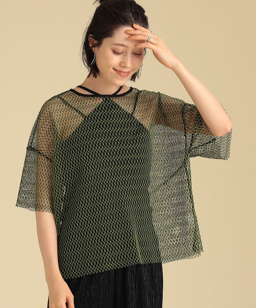 Ray BEAMS レイビームス ミックスメッシュハーフスリーブTシャツF　美品 Ray BEAMS（レイビームス）の「Ray BEAMS / ミックスメッシュ