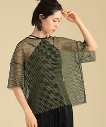 Ray BEAMS | Ray BEAMS / ミックスメッシュ ハーフスリーブ Tシャツ(Tシャツ/カットソー)