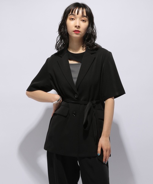 HARE（ハレ）の「TOROMIジャケット(HARE)（テーラードジャケット・レディース・ブラック/グリーン系その他・FREE）」の5枚目の写真