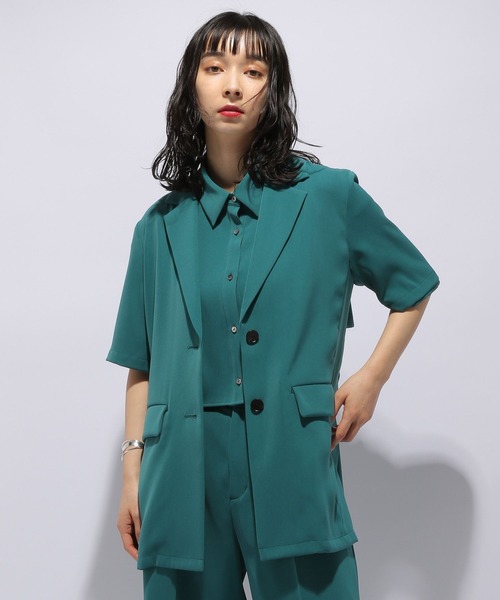 HARE（ハレ）の「TOROMIジャケット(HARE)（テーラードジャケット・レディース・ブラック/グリーン系その他・FREE）」の6枚目の写真