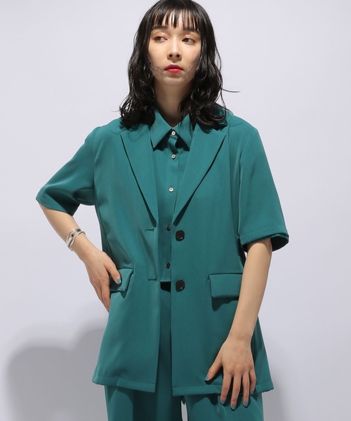 HARE（ハレ）の「TOROMIジャケット(HARE)（テーラードジャケット・レディース・ブラック/グリーン系その他・FREE）」の18枚目の写真