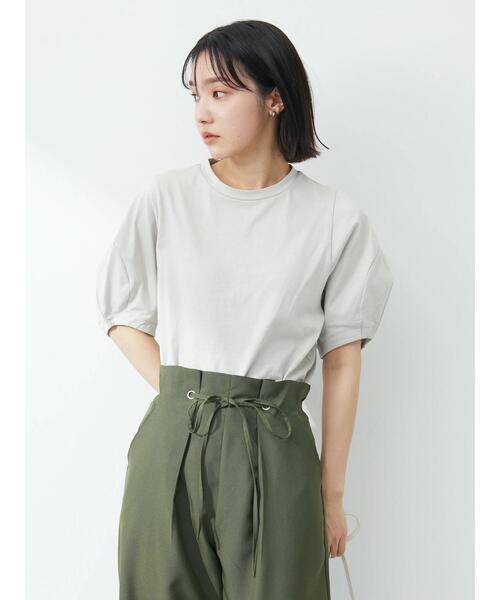 KBF（ケイビーエフ）の「KBF.袖デザインTシャツ（Tシャツ/カットソー・レディース・ライトグレー/ブラック/ブルー/グリーン/ラベンダー・FREE）」の6枚目の写真