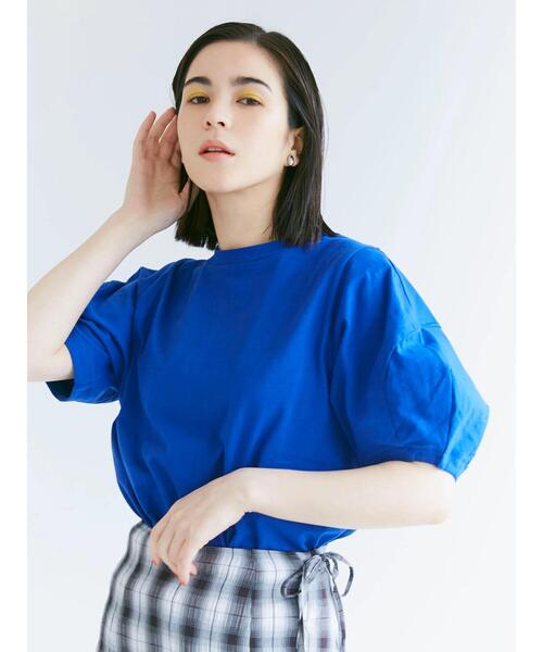 KBF（ケイビーエフ）の「KBF.袖デザインTシャツ（Tシャツ/カットソー・レディース・ライトグレー/ブラック/ブルー/グリーン/ラベンダー・FREE）」の9枚目の写真