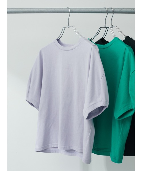 KBF（ケイビーエフ）の「KBF.袖デザインTシャツ（Tシャツ/カットソー・レディース・ライトグレー/ブラック/ブルー/グリーン/ラベンダー・FREE）」の5枚目の写真