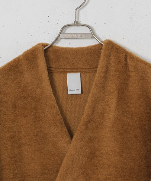 CASPER JOHN(キャスパージョン)の「Shaggy double jacket/シャギーダブルジャケット(ノーカラージャケット・メンズ・ベージュ/ブラウン・SMALL/MEDIUM/LARGE)」の22枚目の写真