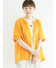 Samansa Mos2 | インドボイル前開きギャザーブラウス(シャツ/ブラウス)