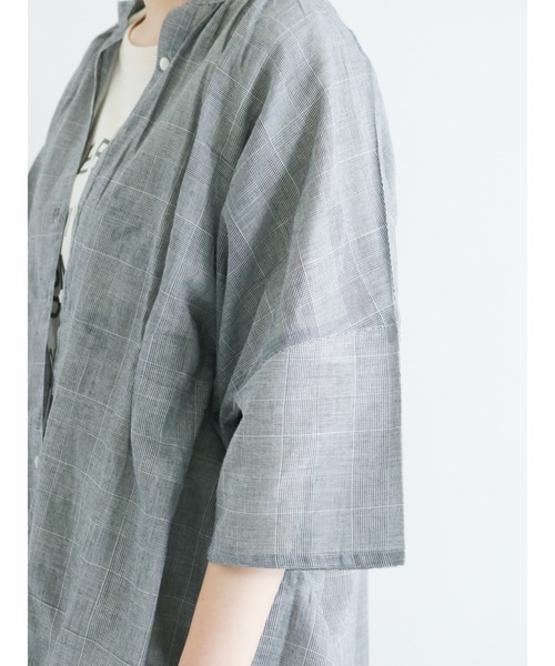 Samansa Mos2（サマンサ モスモス）の「インドボイル前開きギャザーブラウス（シャツ/ブラウス・レディース・オフホワイト/イエロー/グリーン/チャコール/ブラック・ﾌﾘ-）」の21枚目の写真