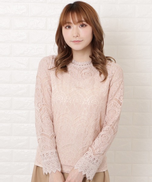 セール 総レースプチハイネックシアーブラウス Tシャツ カットソー Lace Ladies レースレディース のファッション通販 Zozotown