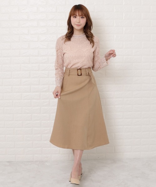 Lace Ladies(レースレディース)の「総レースプチハイネックシアーブラウス(Tシャツ/カットソー・レディース・ホワイト/ピンク・L/M/XL)」の19枚目の写真