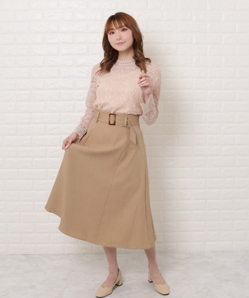 Lace Ladies(レースレディース)の「総レースプチハイネックシアーブラウス(Tシャツ/カットソー・レディース・ホワイト/ピンク・L/M/XL)」の20枚目の写真