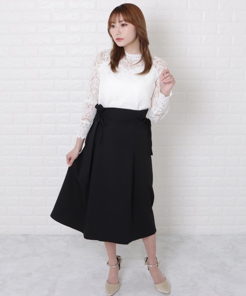 Lace Ladies(レースレディース)の「総レースプチハイネックシアーブラウス(Tシャツ/カットソー・レディース・ホワイト/ピンク・L/M/XL)」の9枚目の写真