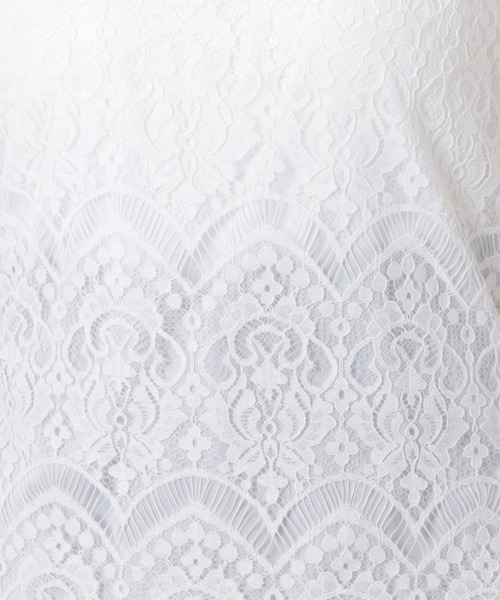 Lace Ladies(レースレディース)の「総レースプチハイネックシアーブラウス(Tシャツ/カットソー・レディース・ホワイト/ピンク・L/M/XL)」の14枚目の写真