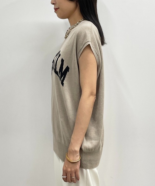 LOUNGEDRESS（ラウンジドレス）の「リネンロゴフレンチニット（Tシャツ/カットソー・レディース・ブラック/ベージュ・FREE）」の11枚目の写真