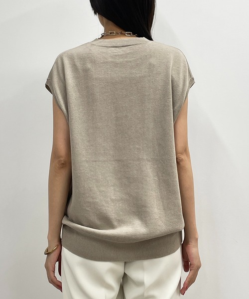 LOUNGEDRESS（ラウンジドレス）の「リネンロゴフレンチニット（Tシャツ/カットソー・レディース・ブラック/ベージュ・FREE）」の13枚目の写真