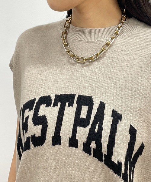 LOUNGEDRESS（ラウンジドレス）の「リネンロゴフレンチニット（Tシャツ/カットソー・レディース・ブラック/ベージュ・FREE）」の5枚目の写真