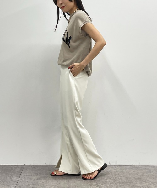 LOUNGEDRESS（ラウンジドレス）の「リネンロゴフレンチニット（Tシャツ/カットソー・レディース・ブラック/ベージュ・FREE）」の9枚目の写真