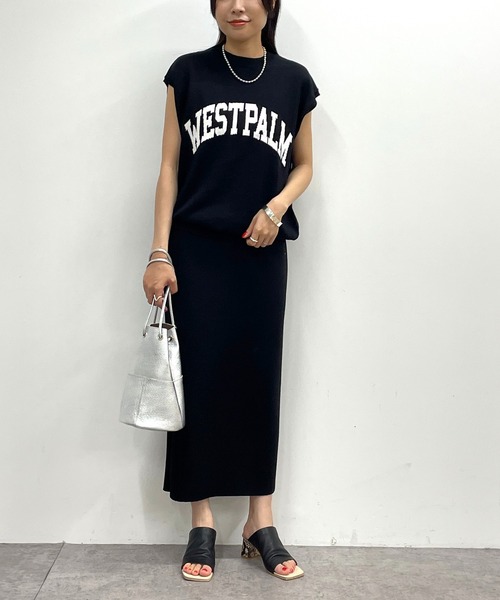 LOUNGEDRESS（ラウンジドレス）の「リネンロゴフレンチニット（Tシャツ/カットソー・レディース・ブラック/ベージュ・FREE）」の12枚目の写真