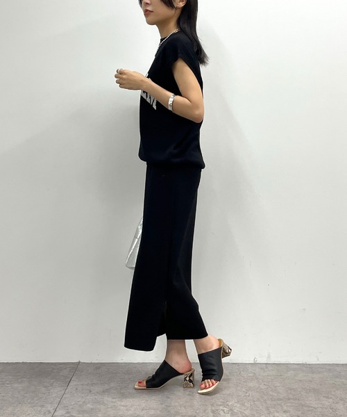 LOUNGEDRESS（ラウンジドレス）の「リネンロゴフレンチニット（Tシャツ/カットソー・レディース・ブラック/ベージュ・FREE）」の14枚目の写真