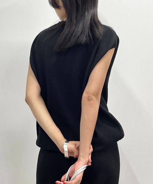 LOUNGEDRESS（ラウンジドレス）の「リネンロゴフレンチニット（Tシャツ/カットソー・レディース・ブラック/ベージュ・FREE）」の16枚目の写真