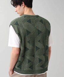 ◆【1枚でこなれ感のあるコーデに】ジオメトリック ベストレイヤードアンサンブルTシャツ