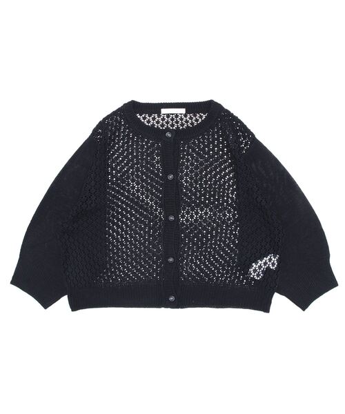 ehka sopo（エヘカソポ）の「透かし編みカーディガン（カーディガン/ボレロ・レディース・ブラック/レッド/オフホワイト/イエロー・ﾌﾘ-）」の3枚目の写真