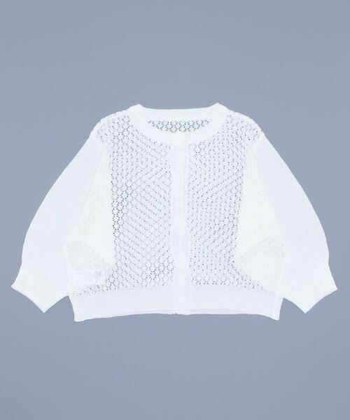 ehka sopo（エヘカソポ）の「透かし編みカーディガン（カーディガン/ボレロ・レディース・ブラック/レッド/オフホワイト/イエロー・ﾌﾘ-）」の7枚目の写真