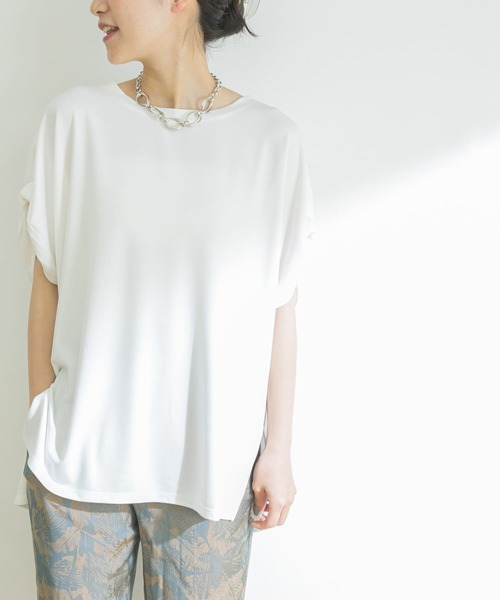 URBAN RESEARCH（アーバンリサーチ）の「relax drape Tシャツ（Tシャツ/カットソー・レディース・チャコールグレー/オフホワイト/カーキ・FREE）」の7枚目の写真