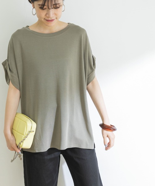 URBAN RESEARCH（アーバンリサーチ）の「relax drape Tシャツ（Tシャツ/カットソー・レディース・チャコールグレー/オフホワイト/カーキ・FREE）」の14枚目の写真