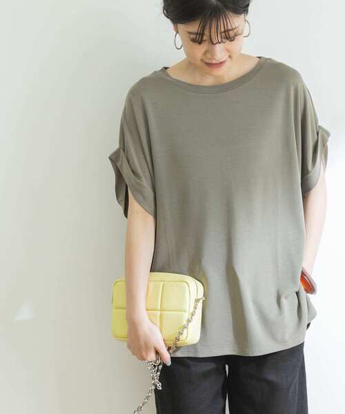 URBAN RESEARCH（アーバンリサーチ）の「relax drape Tシャツ（Tシャツ/カットソー・レディース・チャコールグレー/オフホワイト/カーキ・FREE）」の15枚目の写真