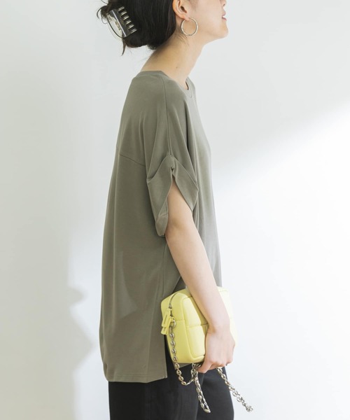 URBAN RESEARCH（アーバンリサーチ）の「relax drape Tシャツ（Tシャツ/カットソー・レディース・チャコールグレー/オフホワイト/カーキ・FREE）」の17枚目の写真