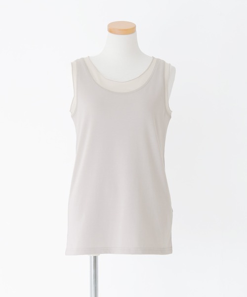 osharewalker（オシャレウォーカー）の「『シアーメッシュ切替タンクトップ』（タンクトップ・レディース・ライトグレー/ブラック/ブルー・1/2）」の9枚目の写真