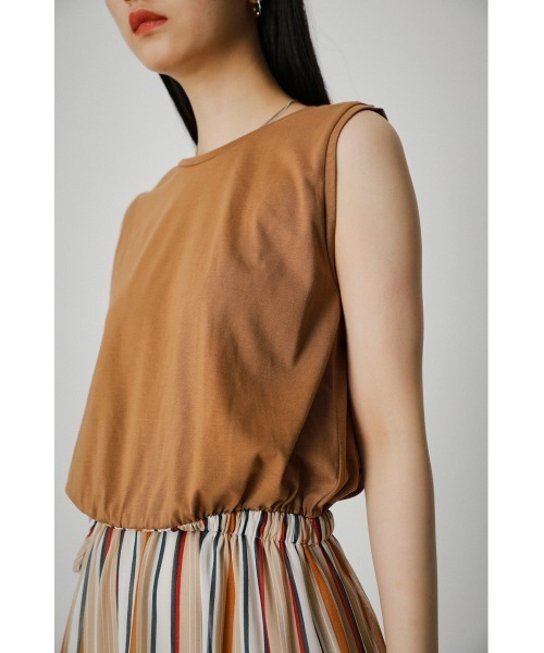 AZUL by moussy（アズールバイマウジー）の「2WAY STRIPE COMBI ONEPIECE/2WAYストライプコンビワンピース（ワンピース・レディース・グリーン系その他/ブラック系その他/ベージュ系その他・SMALL/MEDIUM）」の19枚目の写真