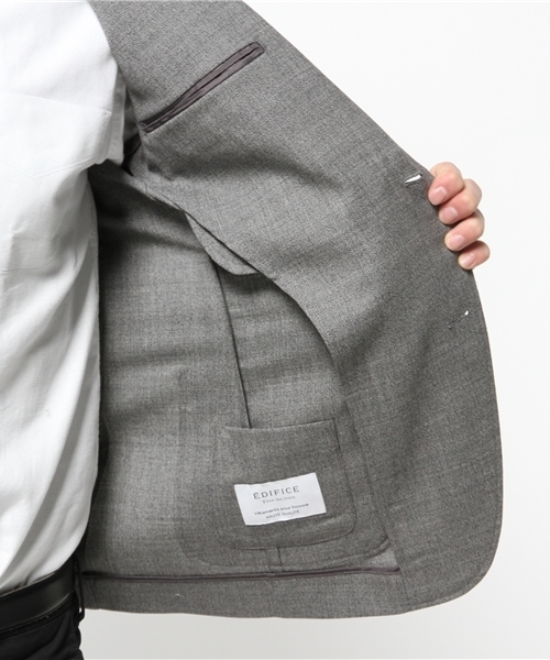 EDIFICE（エディフィス）の「◇メランジジョーゼット2Bジャケット（テーラードジャケット・メンズ・グレー/グリーン/ネイビー・44/46/48）」の18枚目の写真