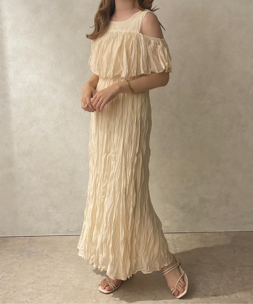 apres jour clair(アプレジュールクレア)の「【apres jour clair】ワッシャークリンクル2WAYワンピース【ZOZOTOWN限定アイテム】(ワンピース・レディース・ブラック/グリーン/アイボリー・X-LARGE/フリー)」の4枚目の写真