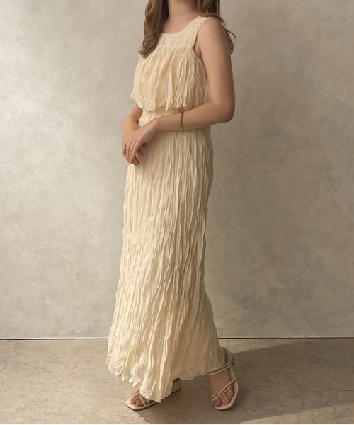 apres jour clair(アプレジュールクレア)の「【apres jour clair】ワッシャークリンクル2WAYワンピース【ZOZOTOWN限定アイテム】(ワンピース・レディース・ブラック/グリーン/アイボリー・X-LARGE/フリー)」の14枚目の写真