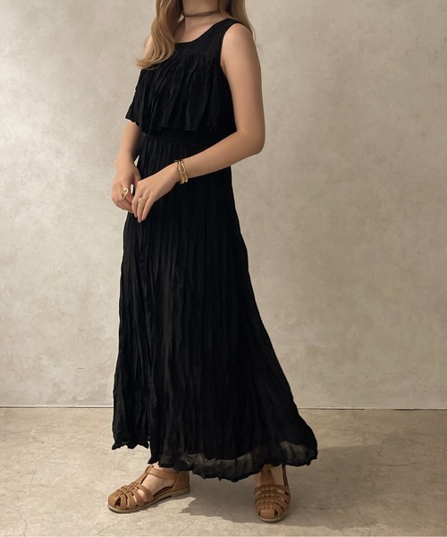 apres jour clair(アプレジュールクレア)の「【apres jour clair】ワッシャークリンクル2WAYワンピース【ZOZOTOWN限定アイテム】(ワンピース・レディース・ブラック/グリーン/アイボリー・X-LARGE/フリー)」の7枚目の写真